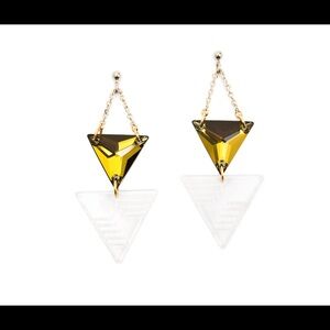 ByRufina handmade long earrings double triangle